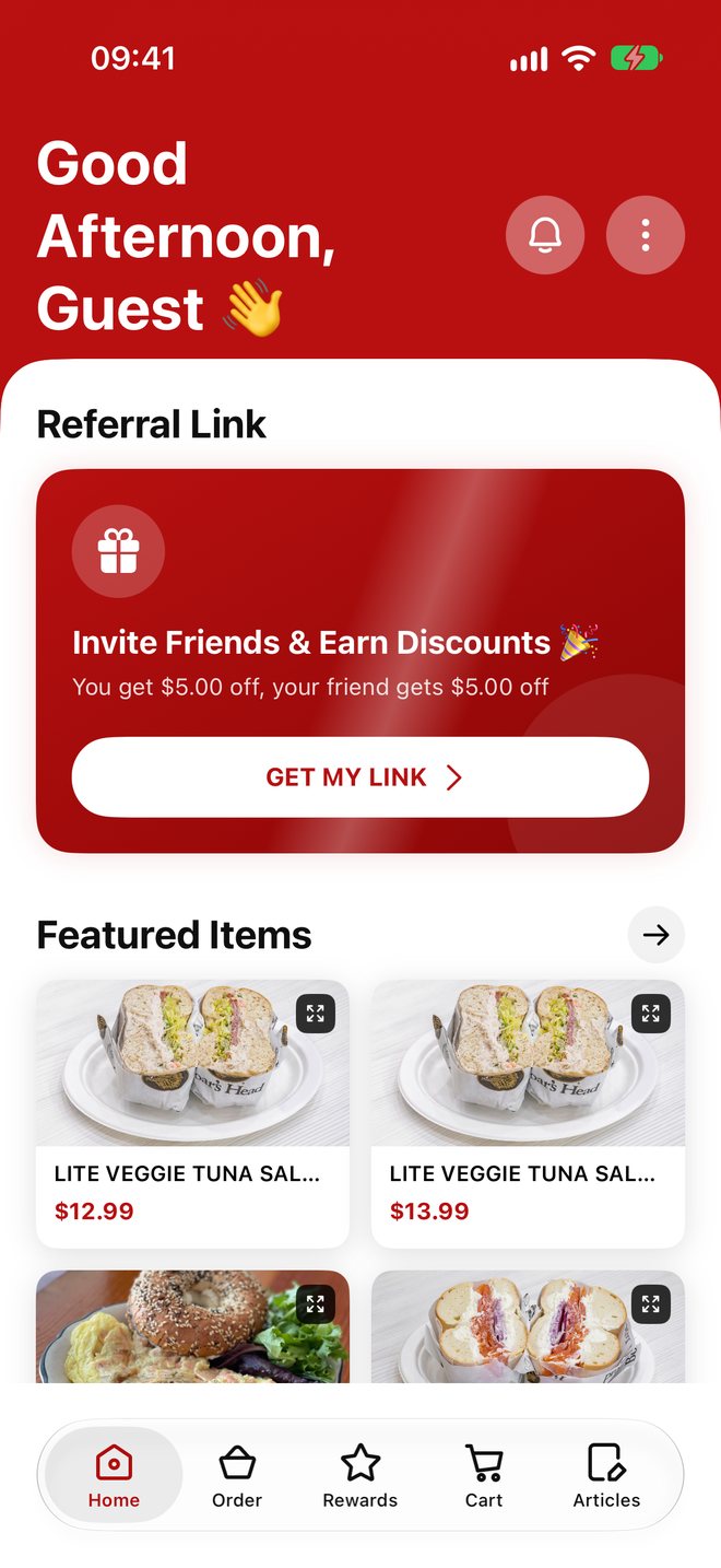 Bagel Boss home screen in light mode