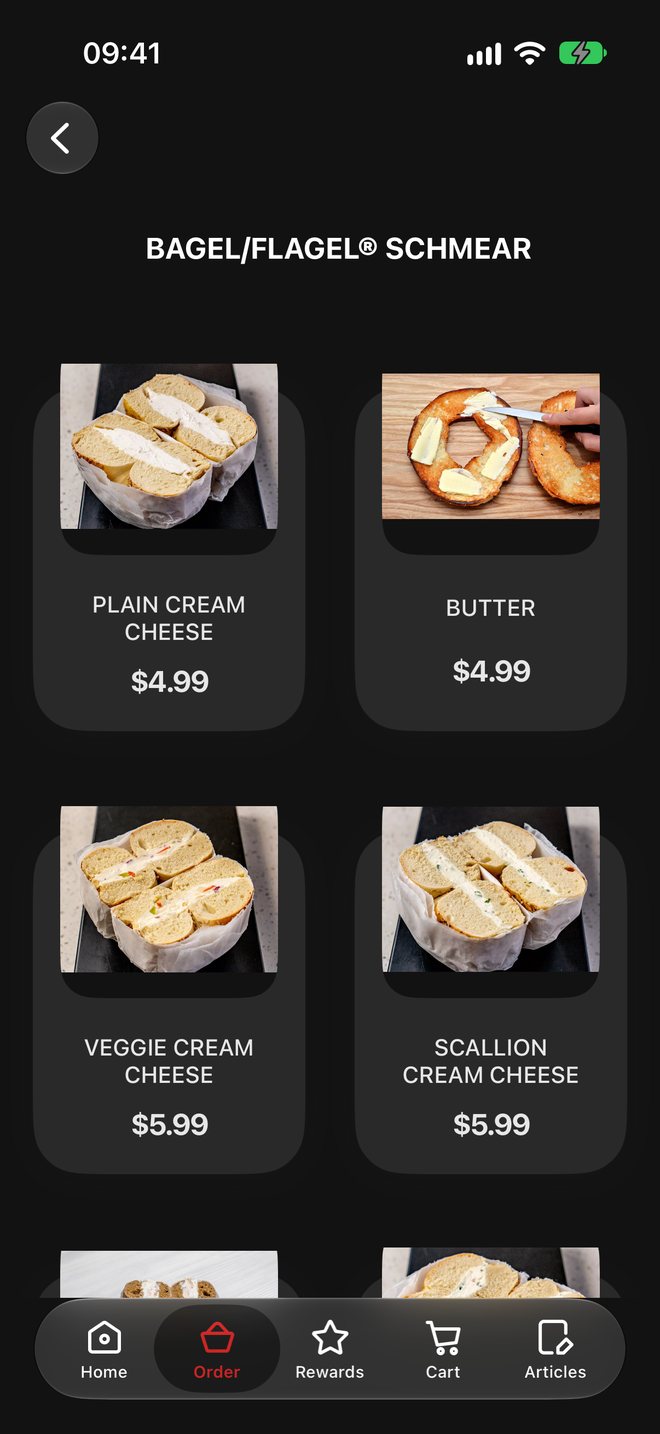 Category grid with prices