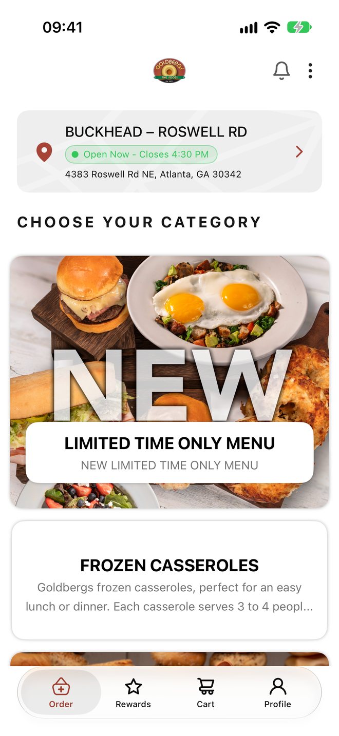 Goldbergs order tab in light mode