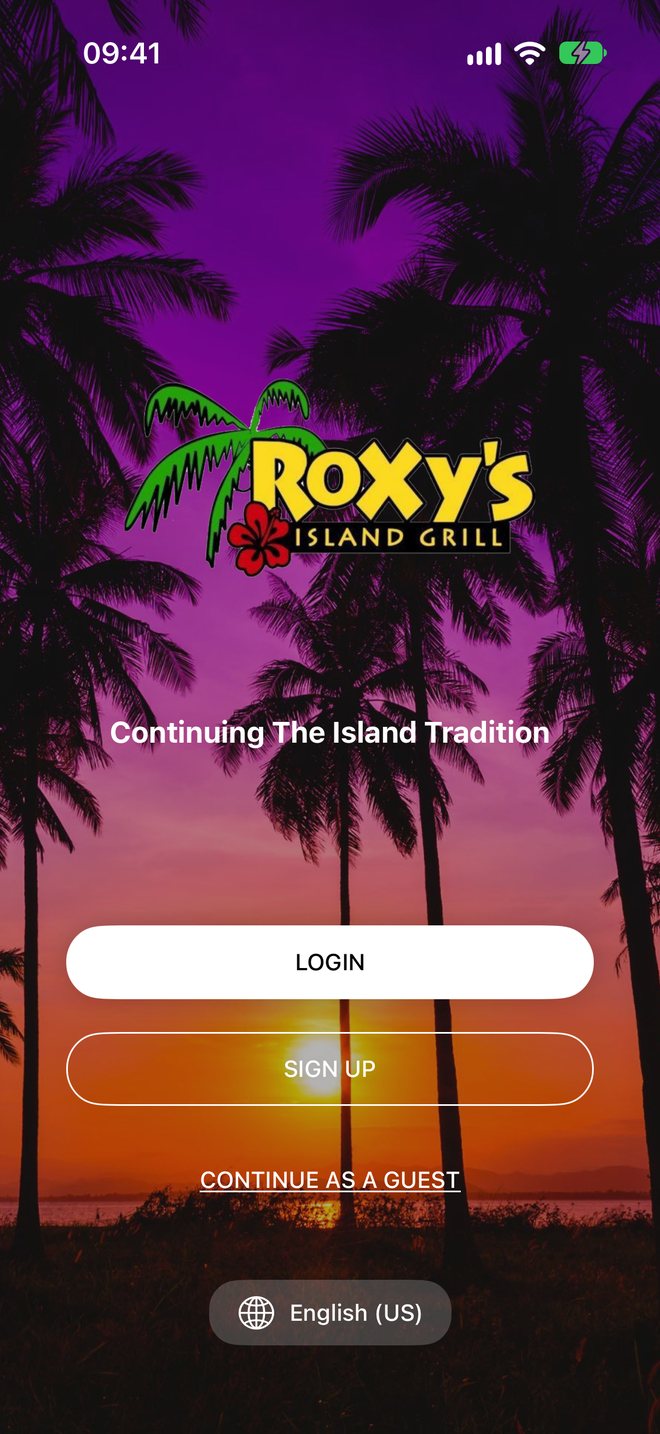 Roxy's Island Grill app launch screen