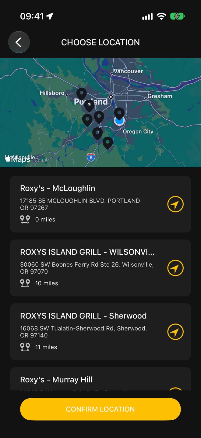 Roxy's location picker